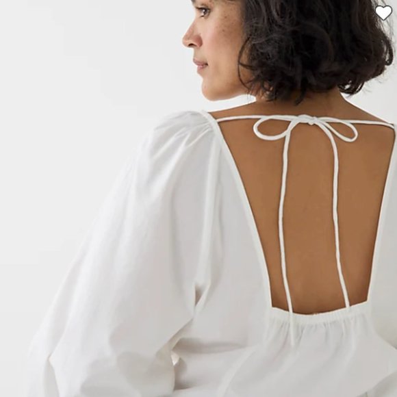 J.Crew Tie-back top in stretch cotton poplin - Sz 6 White - Picture 1 of 4